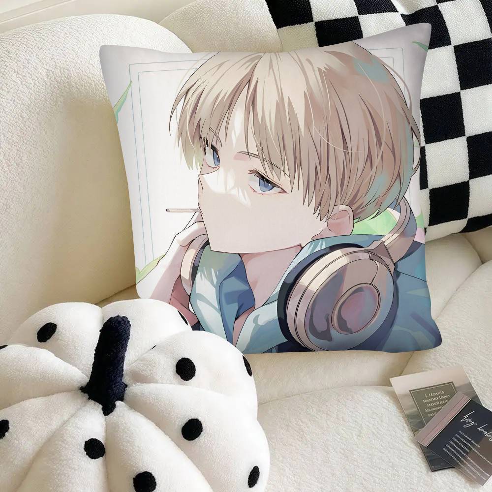 Anime Kaji Ren Windbreaker Kissenbezug Mode Quadratischer Kissenbezug Schlafzimmer Sofa Zimmer Innendekoration Freizeit