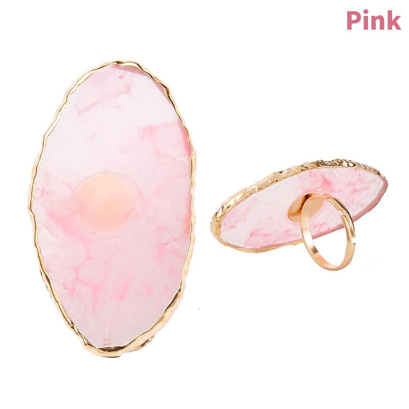 1Pc Resin Stone Nail Polish Palette Finger Ring Plate Nail Art Painting Diy Art