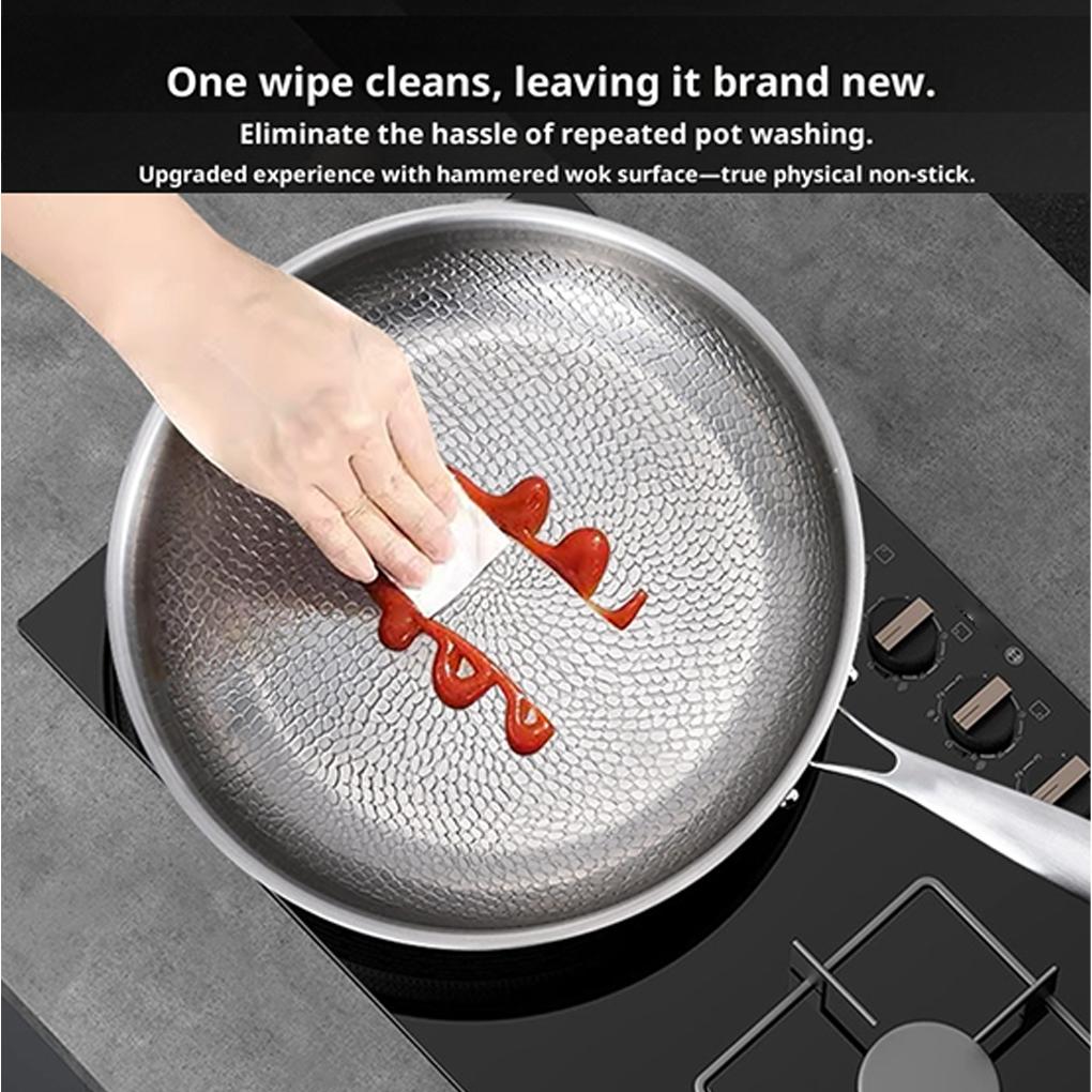 Nicht Plateful Titanpfanne mit Hammermuster Bratenergie-spartopf Beweis Kochgeschirr Einfach zu für Küchenkochen