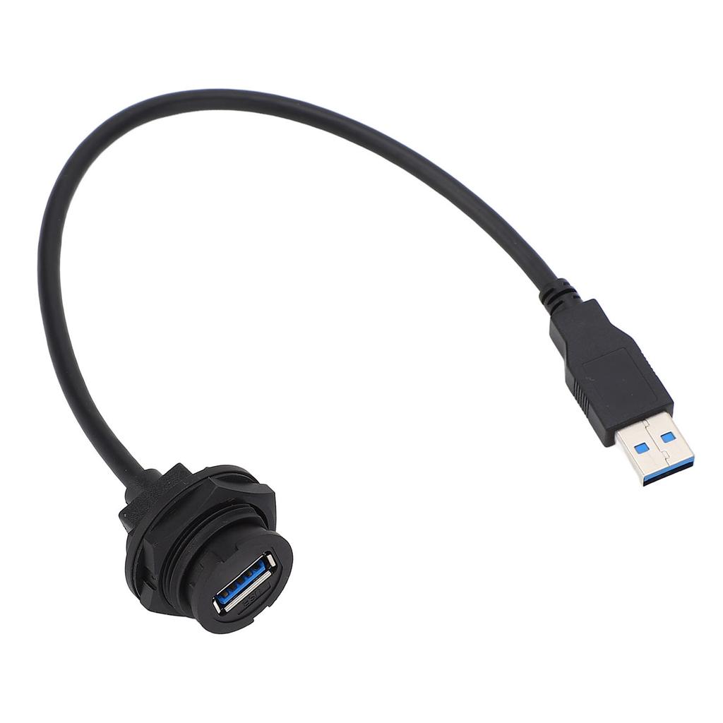 USB3.0 Panel Socket Waterproof Data Connector with Extension Cable Male Female Straight Head 0.3mete