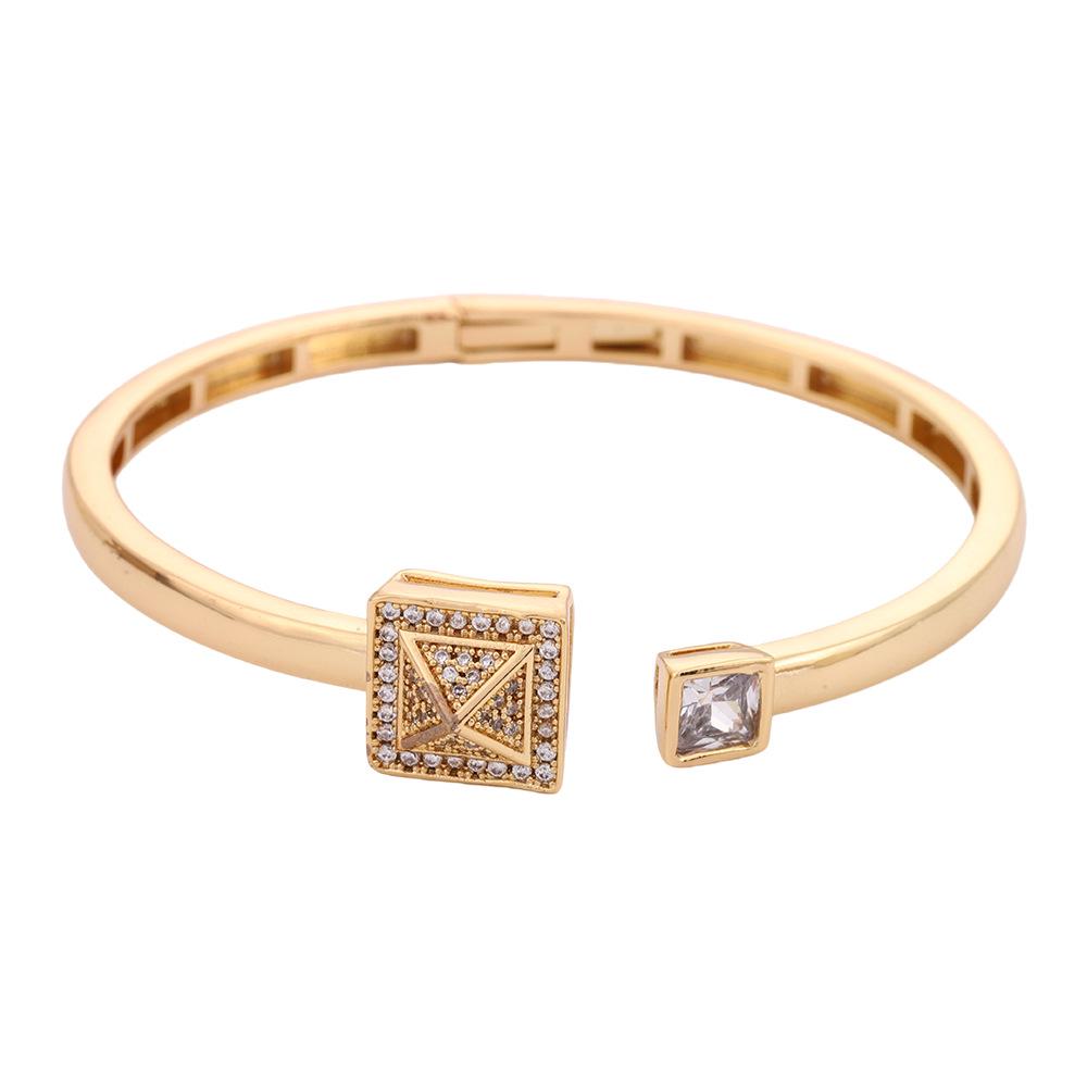 European & American Style Luxury Zirconia Bracelet and Ring Set for Women - Elegant, Full Diamond Hollow Design