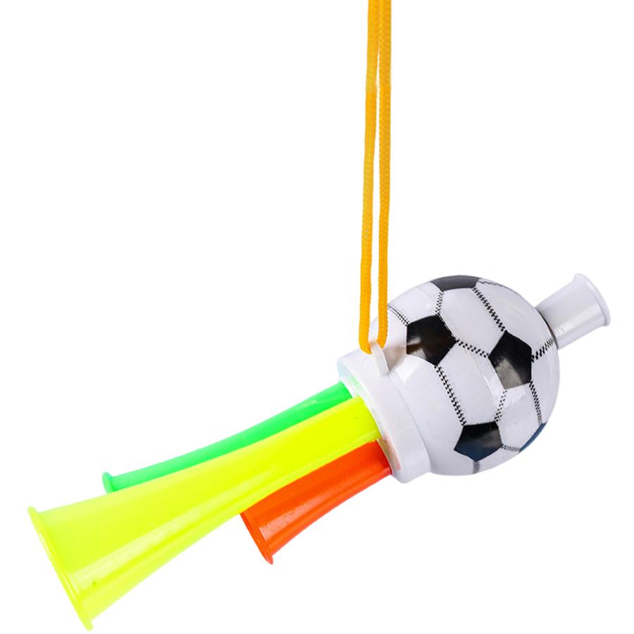 3/6pcs 3-Hole Plastic Football Style Horn Creative Party Chearing Sounding Props Party Ball Game Lively Atmosphere Creation Tool
