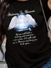 Stairway To Heaven Grafik T-Shirt mit Engelsflügeln und SentiUnisex-Zitat Komfort Passform UnisexS T-Shirt Rundhalsausschnitt Ultra Weich Atmungsaktiv