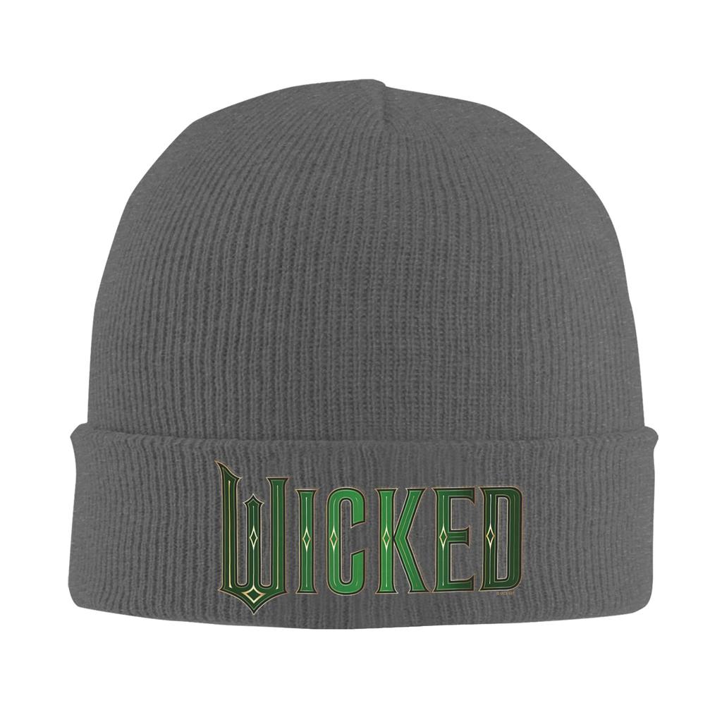 Wicked Movie Logo Emerald Green Beanie Hats Knit Hat Men Women Street Warm Caps Spring Hippie Design Bonnet Hats