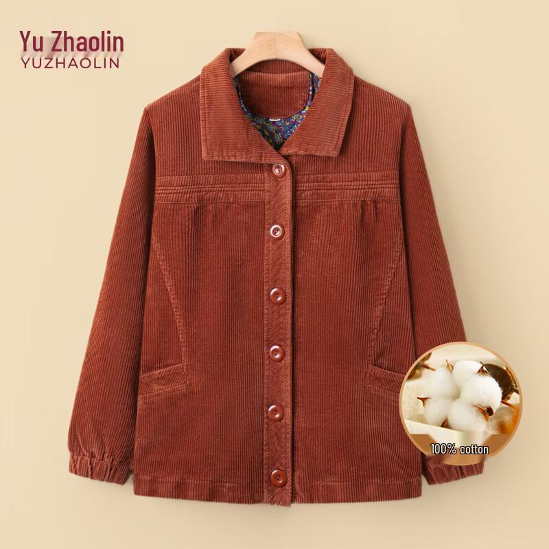 YUZHAOLIN Women s Corduroy Autumn Jacket 4XL оранжевый