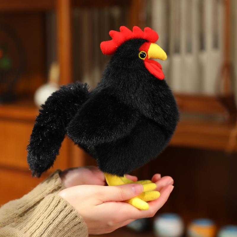 20/35/50cm Simulation Cock Chick Doll Plush Toy Stuffed Black White Farmland Animal Soft Plushie Birthday Gift