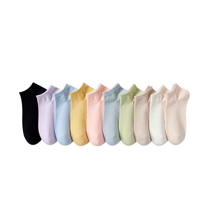 Women's Summer Thin Cotton Ankle Socks - Antibacterial, Odor-Resistant, Breathable, Sweat-Absorbing in Solid White