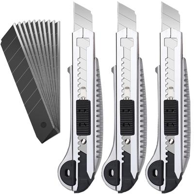 Multifunctional Utility Knife Retractable Sharp Cut Heavy Duty Steel Break 18mm Blade Paper Cut Electrician Professional