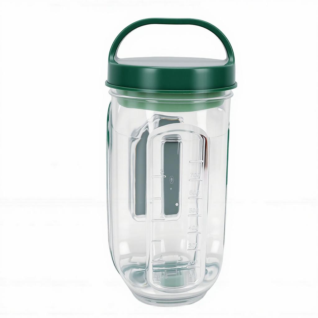 Salad Storage Jar with Handle and Fork Sealed Leak Proof Salad Jar Side Opening Lid for Home Office Travel Lunches