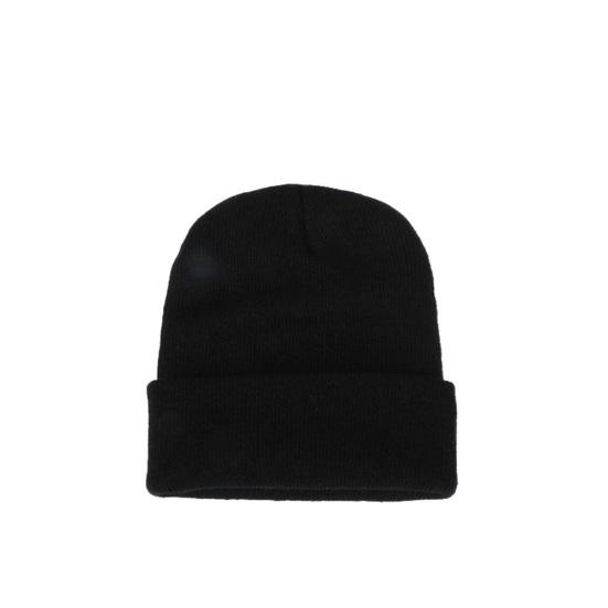 Men Women Solid Color Warm Woolen Knitted Cap Fluorescent Cuffed Beanie Hat