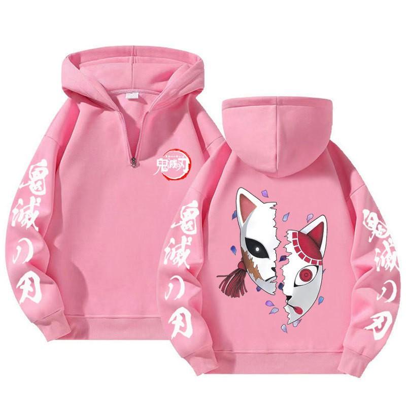 Unisex Bluza z Kapturem Anime Zapinana na Zamek Luźny Krój Długi Rękaw Bluza Jesienna Codzienna