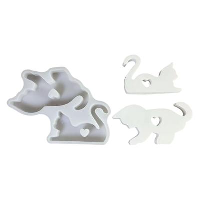 Silicone Cats Figurine Mould for Cement Plasters Craft Reusable Sturdy Mould With Detailed Designs