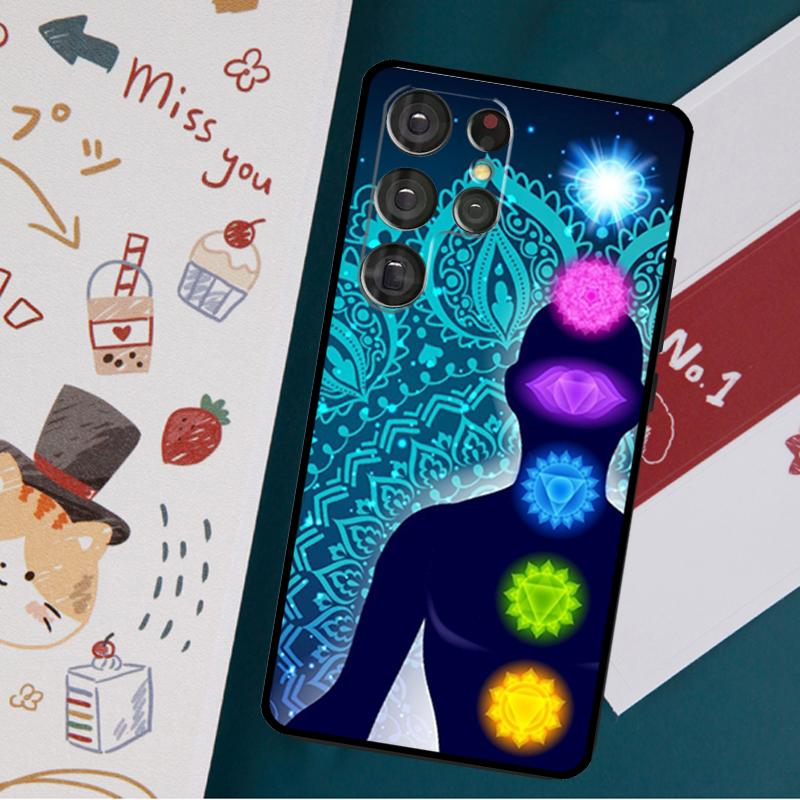 Mandala Chakra Insist Yoga Case For Samsung Galaxy S23 S22 S21 Ultra S20 FE Note 20 Ultra S8 S9 S10 Note 10 Plus Cover