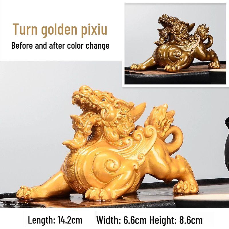 Color-Changing Resin Golden Toad Tea Pet