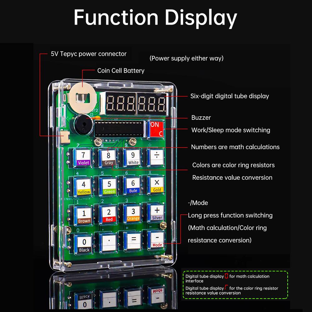 DIY Electronic Kit Mini Calculator Digital Display Calculator Kit 51 Microcontroller Training Experiment Welding Parts