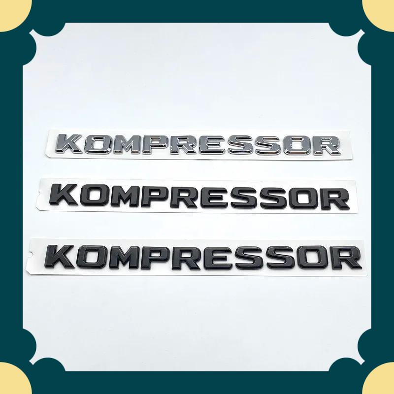 Chrome Black for Mercedes Benz Kompressor Emblem Rear Trunk Badge Lettering Stickers CLK SLK SL CLS ML A B C S R Class Accessori