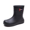 Four Seasons Rain Shoes Women's Waterproof and Non-slip Water Shoes Medium Tube Rain Boots Fashion Rubber Shoes Outside Kitchen Shopping Work Shoes