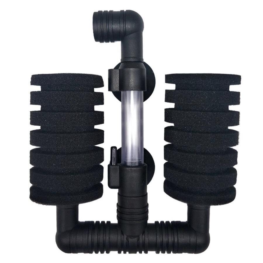 Xinyou Doppelkopf Leiser Wandmontierter Mini-Aquarienfilter mit Wassersalat Biochemische Baumwolle Pneumatische Filtration