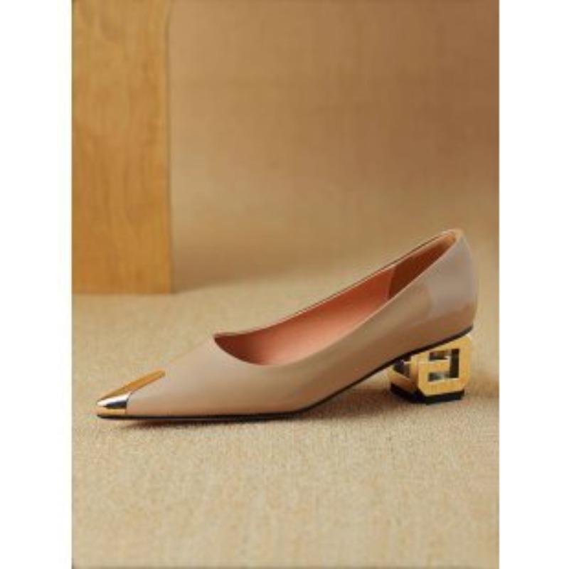 New Style Retro Low-cut Thick-heeled Women's High-heeled Shoes