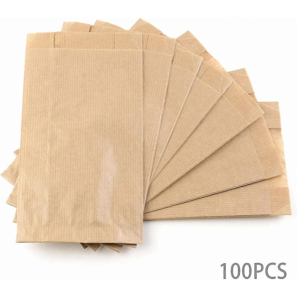 Torebka Kraft, Torebki na Prezenty, Płócienna Torebka na Prezenty Kraft, Małe Torebki na Prezent Urodzinowy, Koperta Vintage, Koperty na Prezenty Świąteczne (100 sztuk, 11 cm x 21 cm x 5 cm)