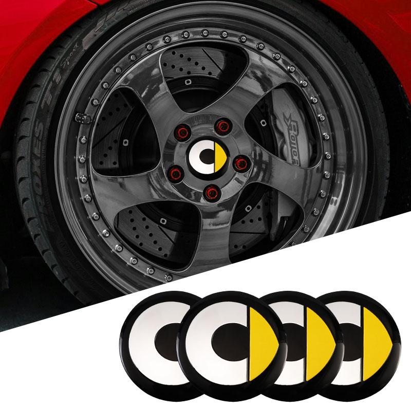 56 мм Наклейки на центральные колпаки ступиц колес автомобиля Для Fortwo 451 450 453 Forfour Roadster Forjeremy Crossblade Forvision Yellow(56mm-4pcs)