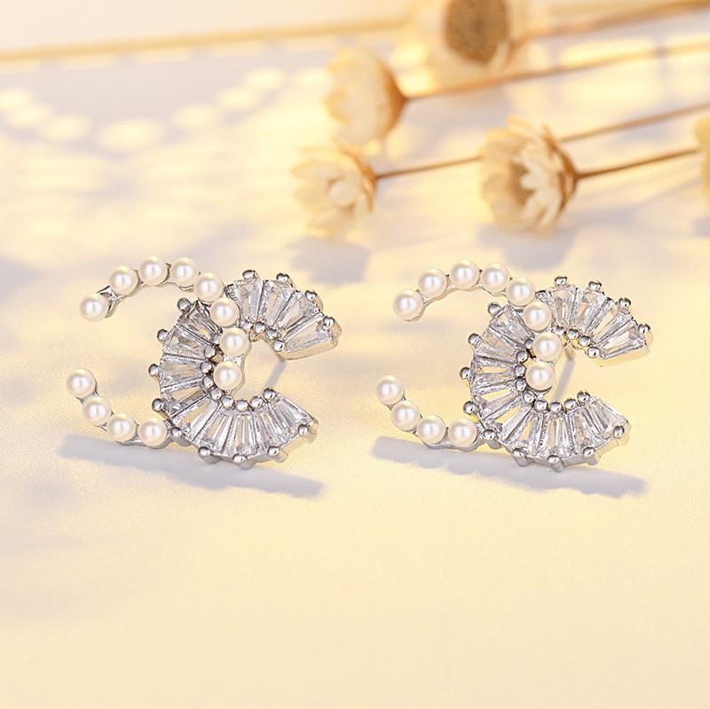 Fashion Xiaoxiangfeng Pearl Zircon Temperament Versatile Xiaoxiangfeng Design Sense Earrings Earrings Women