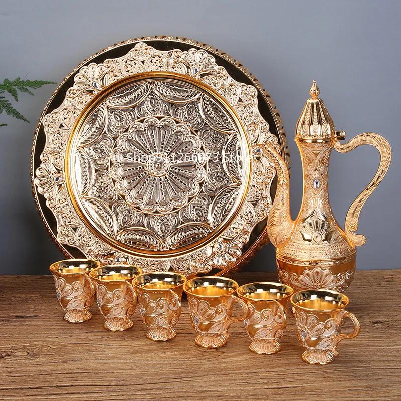 Set pahare vin alb Creativ Gospodăresc Set vin în stil european Tass Ploscă metalică Separator băuturi alcoolice Ploscă rusească high-end