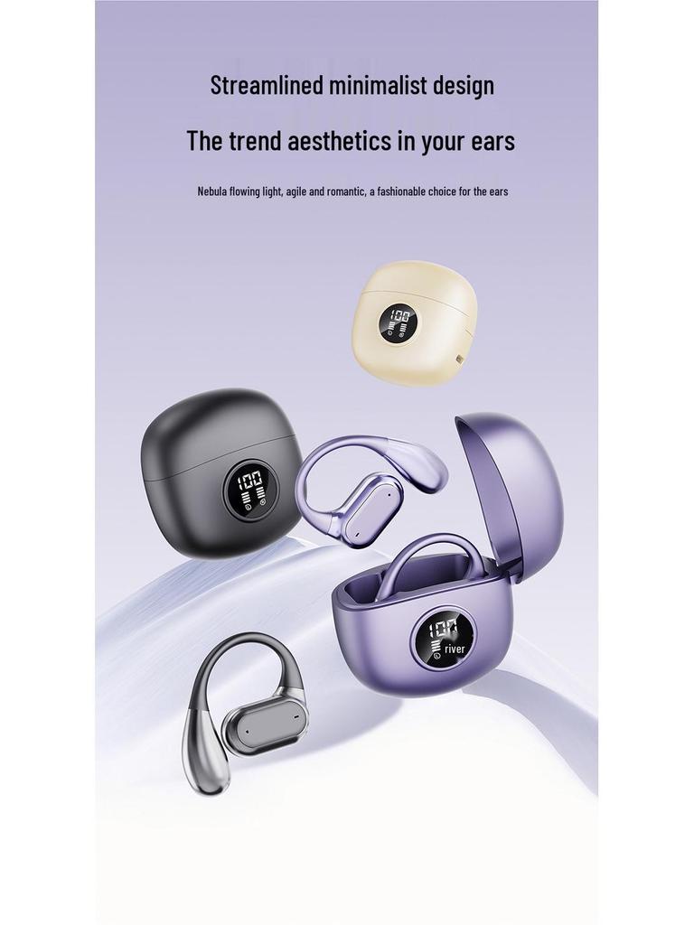 "Huaqiangbei New OWS Bluetooth Bone Conduction In-Earless Sports High-Fidelity Ultra-Long Battery Life Headphones".