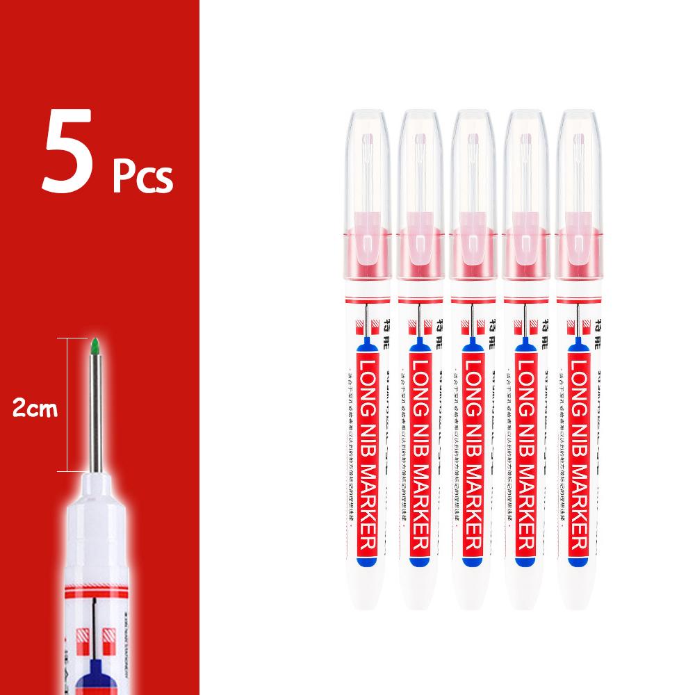 

5-50Pcs 2cm Waterproof Long Head Markers Deep Hole Marker Pen White/Red/Black/Blue/Green for Metal Carpenter Woodworking Tools