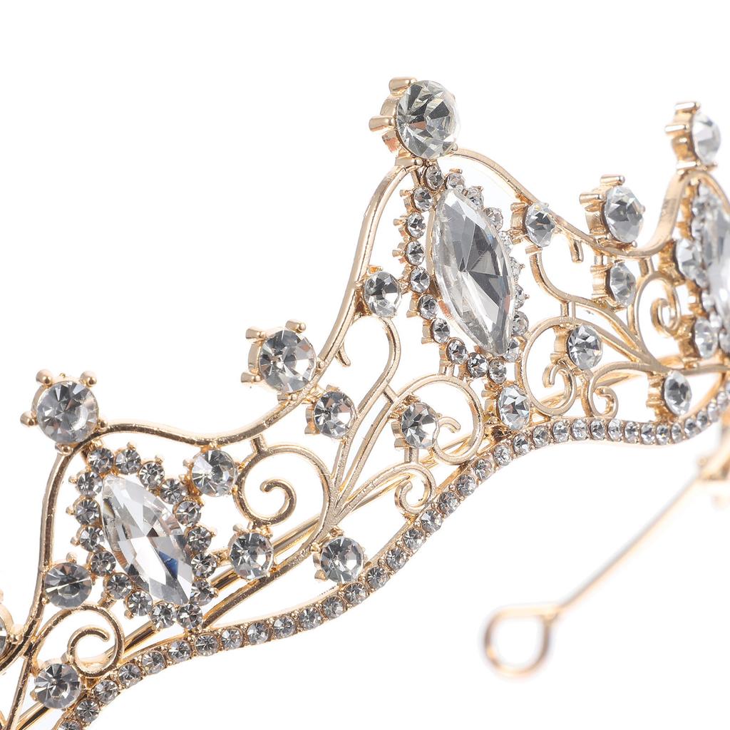 Elegant Baroque Rhinestone Tiara Crown Bridal Headwear Wedding Headdress for Women Premium Alloy Lightweight Hair Decor Party