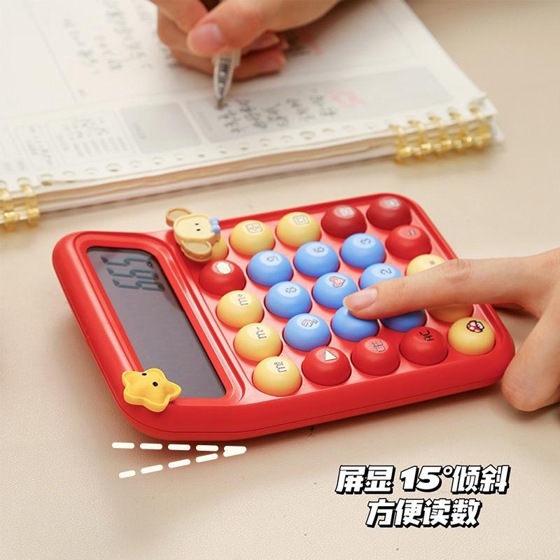 Cute Color Contrast Mini Portable Calculator For Primary School Children Students