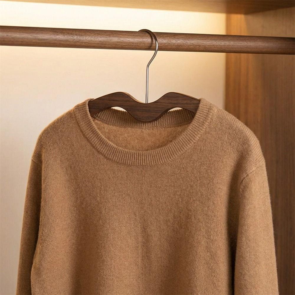 2pcs Space Saving Wood Short Neck Hanger Shoulder Protecting Clothes Hanger for Home