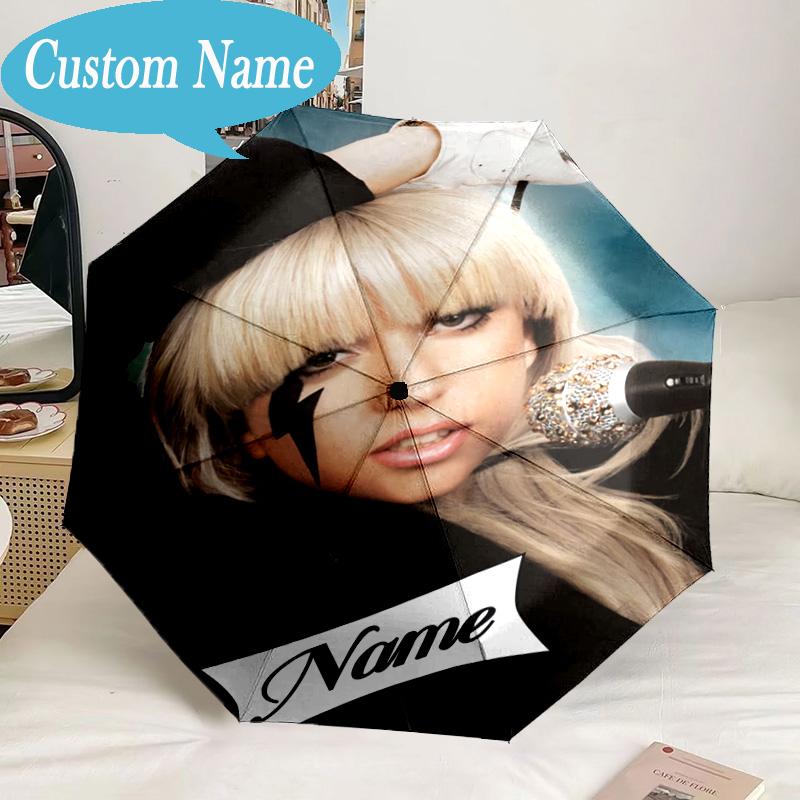 Custom Name Umbrella Lady Music Performance Umbrella 8-Frame for Travel, Camping, Casual Lightweight Portable, Essential for Family Gifts