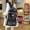 Schoolbag Cute Star Large Capacity Pain Bag Schoolbag Lightweight Transparent Backpack College Student Junior High School High Value Girls Backpack
