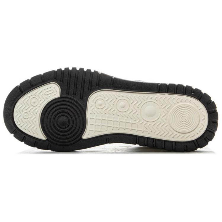 Li Ning Slip Resistant Abrasion Resistant Low Top Skateboard Shoes Men's Black White AGCV059-4