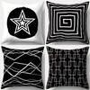 Geometric Black and White Patterned Pillow Covers Pattern Cushion Cover Suitable for Sofa Bedroom Car Pillow Cover