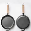 Uncoated Cast Iron Multi-Use Pan for Eggs, Pancakes, Steamed Buns, and Steak - Small Wok, Oil-Free Cooking.