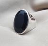 Black Onyx Ring: Handmade 925 Sterling Silver, Boho Gothic Style