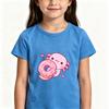 Cute Pink Axolotl Children's T-shirt Cartoon Print 100 %Cotton Tees Streetwear Boys Girls Short Sleeve Casual Kids Top Summer