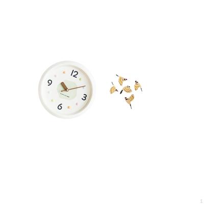 Contemporary Wooden Bird Numerals Wall Clock Quiet Ticking Decorative Hanging Ornament for Home
