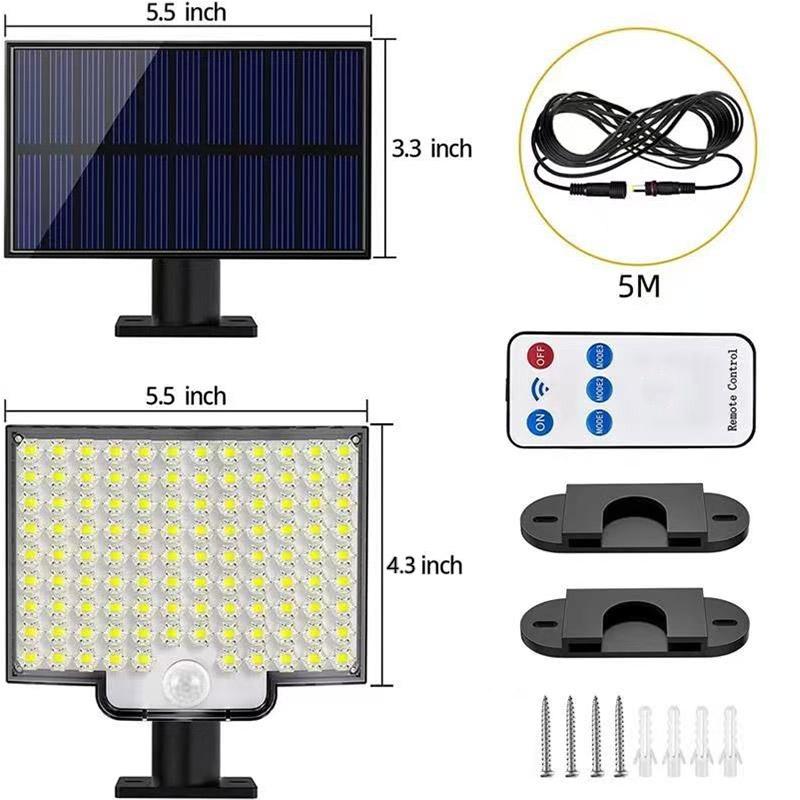 

106LED Solar Split Lights - Courtyard Lights - Outdoor Lighting With Remote Control And Human Body Sensor Lights
