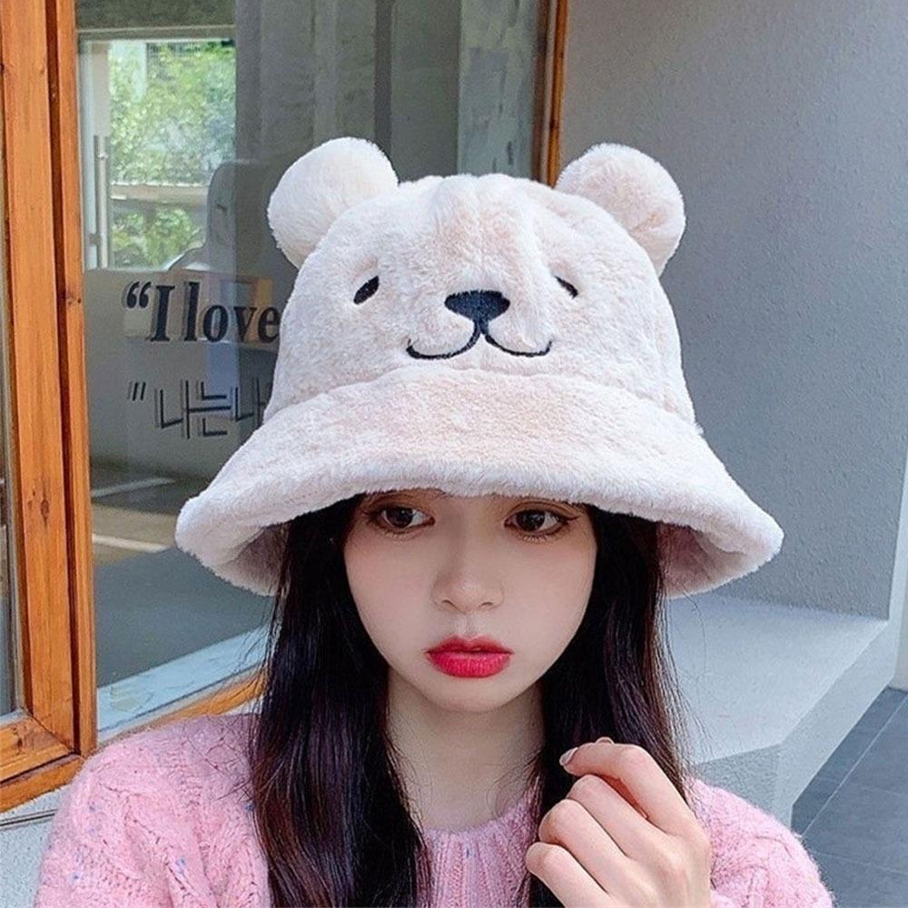 Thick Women's Fisherman Hat Warm Basin Hat Fashion Fur Bucket Hat Clothing Accessories