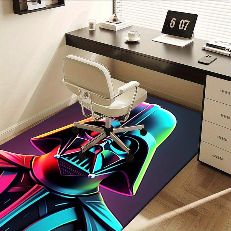 3D Printed Darth Vader,Neon Colors,Sci-Fi Anti-Slip Rug - Machine Washable Office Rug for Living Room, Bedroom, Office - Multiple Sizes
