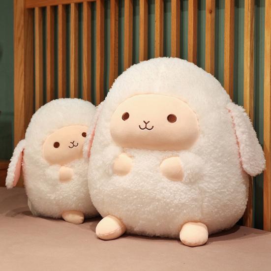 Stuffed Sheep Doll Full Filling Sleeping Accompany Elastic Cute Plush Sheep Cushion for Entertainment