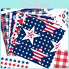 Independence Day Themed Striped Star Balloon Pattern Gift Box Paper Packaging