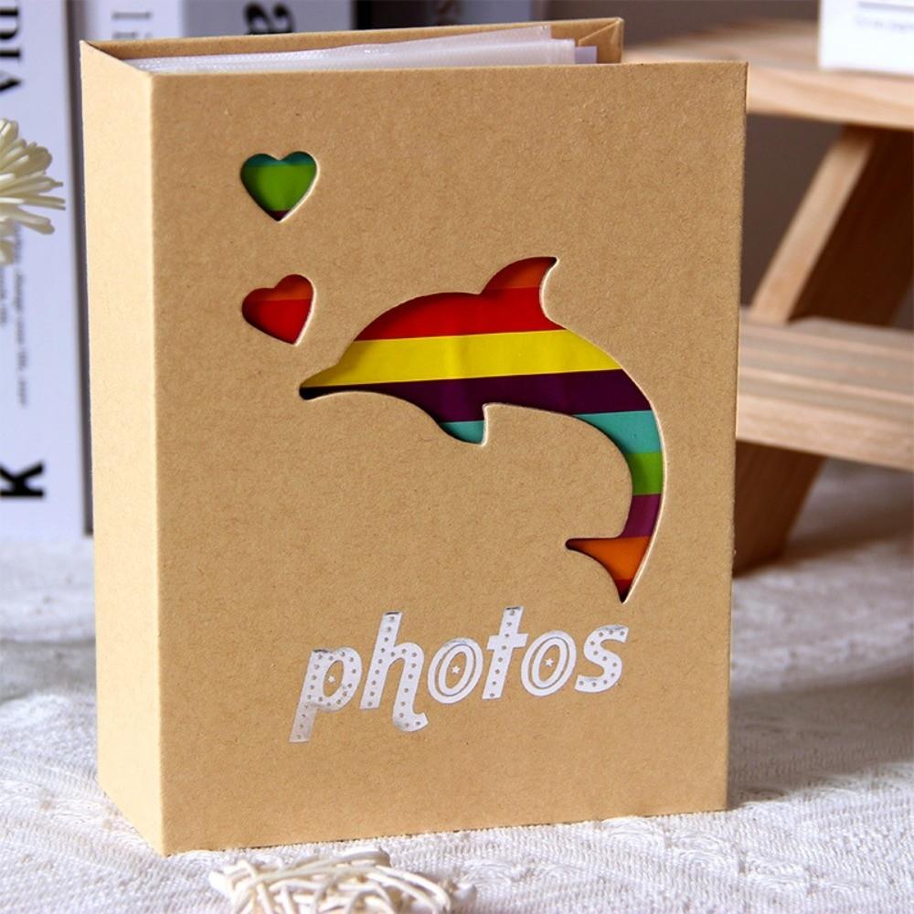 Kraft Album 4x6 Inch 100 Pockets Photo Album Kraft Paper Hollow Photo Storage Slip-in Slip-in Album Family Collection