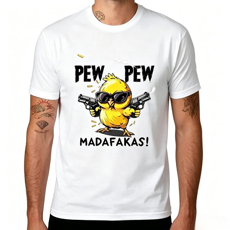 Funny Pew Pew Madafakas Chick Tshirt Humor Graphic Short SleeveTee for Unisex Unisex Pew Madafakas Streetwear