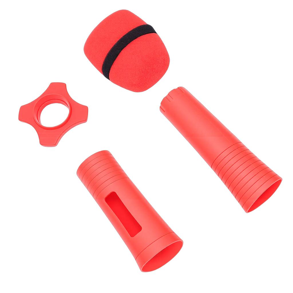 Silicone Wireless Microphone Handle Sleeve Anti Fall Mic Protection Cover with Windscreen Anti Slip Ring for KTV Home