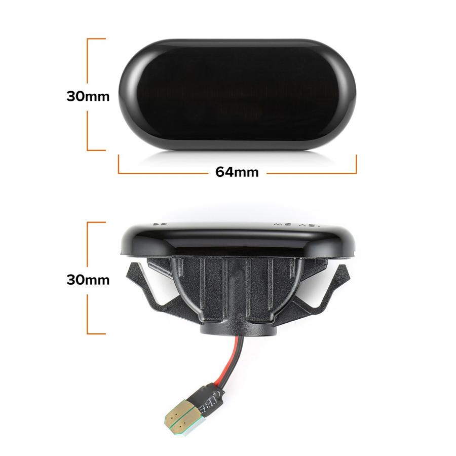 2Pcs Dynamic LED Side Marker Repeater Indicator Light For Nissan Navara Qashqai