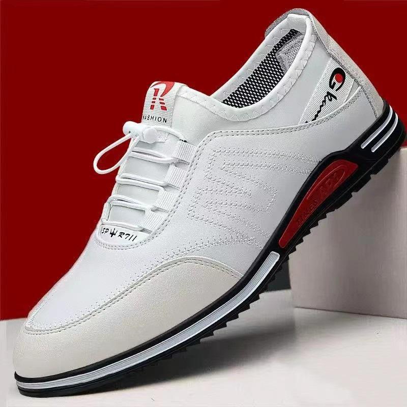 Four Seasons Men's Casual Shoes Soft Sole Soft Surface Running Sports Trend Casual Breathable Leather Shoes Men's Leather Shoes